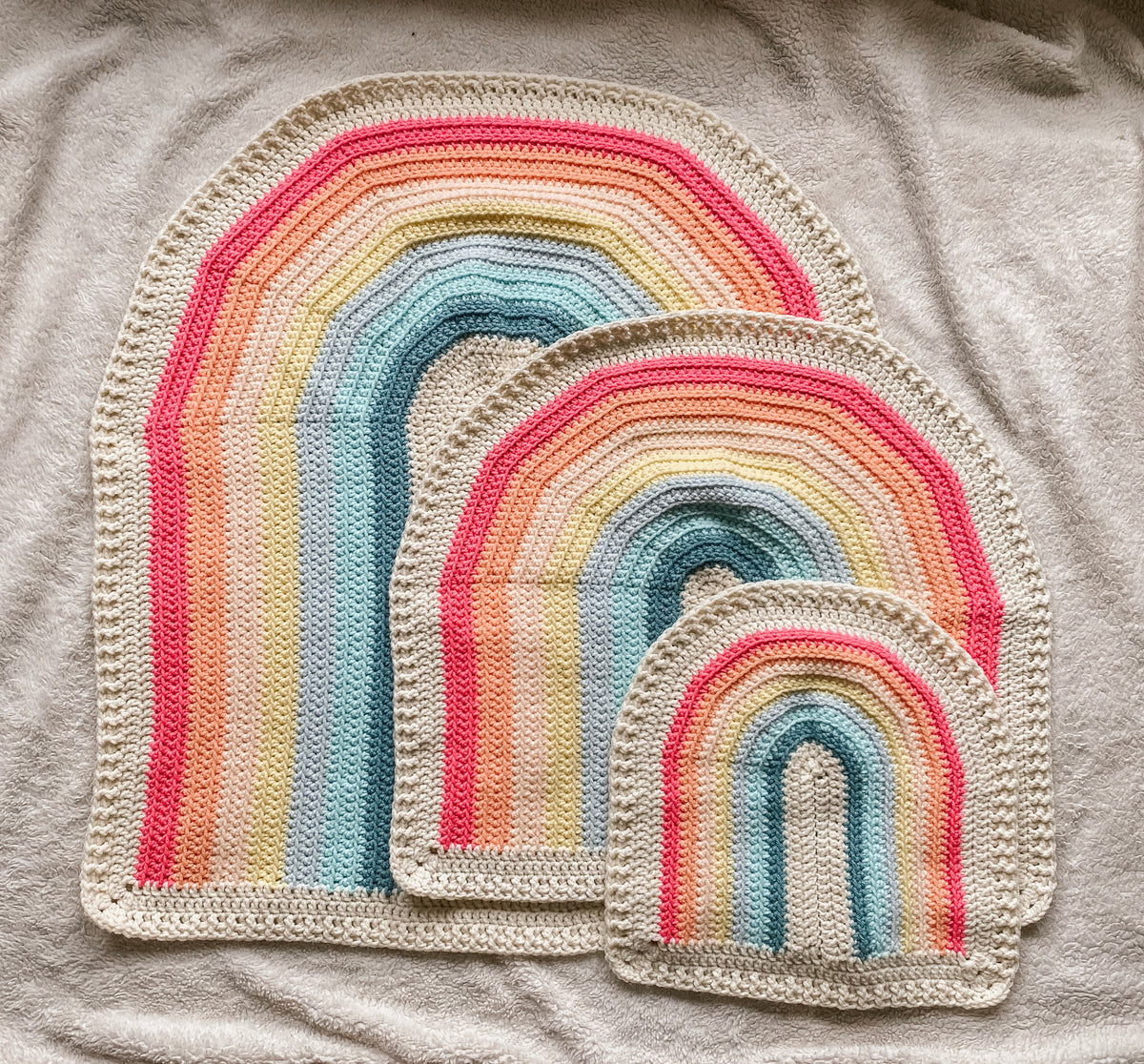 Crochet Rainbow Blanket Pastels Baby Blanket Size Austin Elise Baby Co