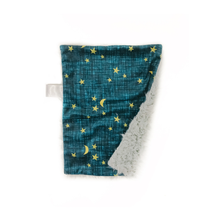 Load image into Gallery viewer, Blue Linen Stars Minky Blanket // Small Lovey Size