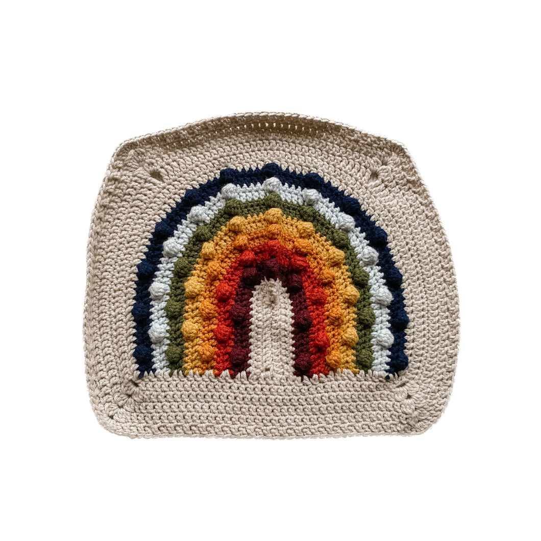 Crochet Rainbow Bobble Blanket // Burnt // Lovey Blanket Size