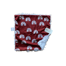 Load image into Gallery viewer, Cinnamon Rainbow Minky Blanket // Small Square Lovey Size