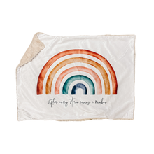 Load image into Gallery viewer, “After Every Storm Comes a Rainbow” Minky Blanket - Baby Blanket Size (Rectangle)