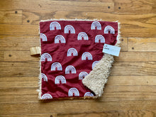 Load image into Gallery viewer, Cinnamon Rainbow Minky Blanket // Small Square Lovey Size